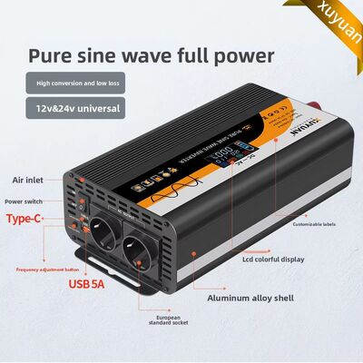 Edge Pure Sine Wave Inverter 12V/24V to 220V European Gauge Outdoor Vehicle Converter 3000W High Power China